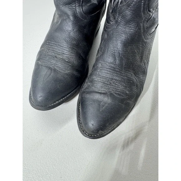 Tony Lama Men's Black Cowboy Boots Style, 9.5 EE - Picture 5 of 9